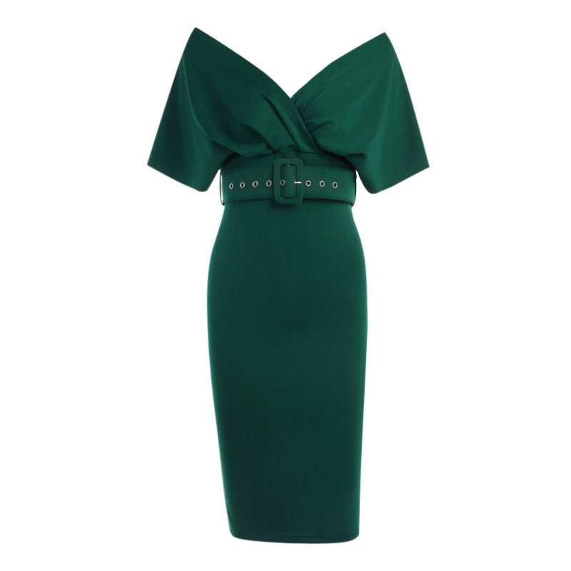 Off-shoulder Party Evening Formal Midi Dress