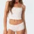Fairy Grunge Lace Trim Strapless Tube Top + Shorts 90s 2 Piece Set Outfits Chest Wrap Backless Crop Top Camis