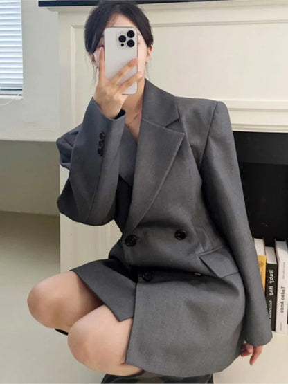 Autumn New Blazer Coats for Long Sleeve Office Lady Korean Loose Street Trends Blazers Jacket