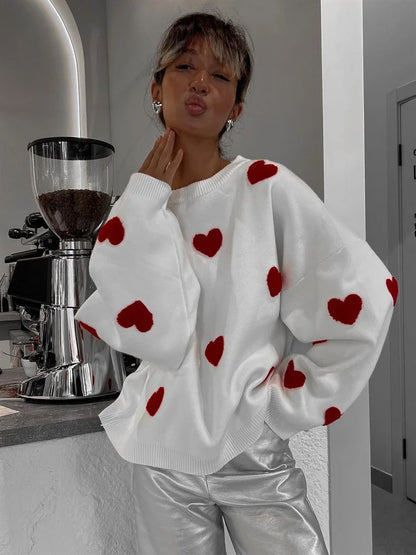 Knitwear Sweater Pullover Female Autumn Loose Patchwork Long Sleeve Knit Contrast Pullover