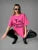 Pink Letter Design Washed T Shirt Cotton T-shirts Soft Mineral Tees Girl Loose Female Tee Tops Y2k