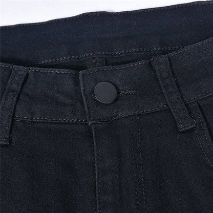 Low Waist Straight Denim Trousers Cyber Y2k Goth Pants Mom Jeans