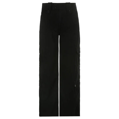 Woman Jeans Preppy Style Denim Pants Trousers Cargo Pants Allmatch Straight Leg Color