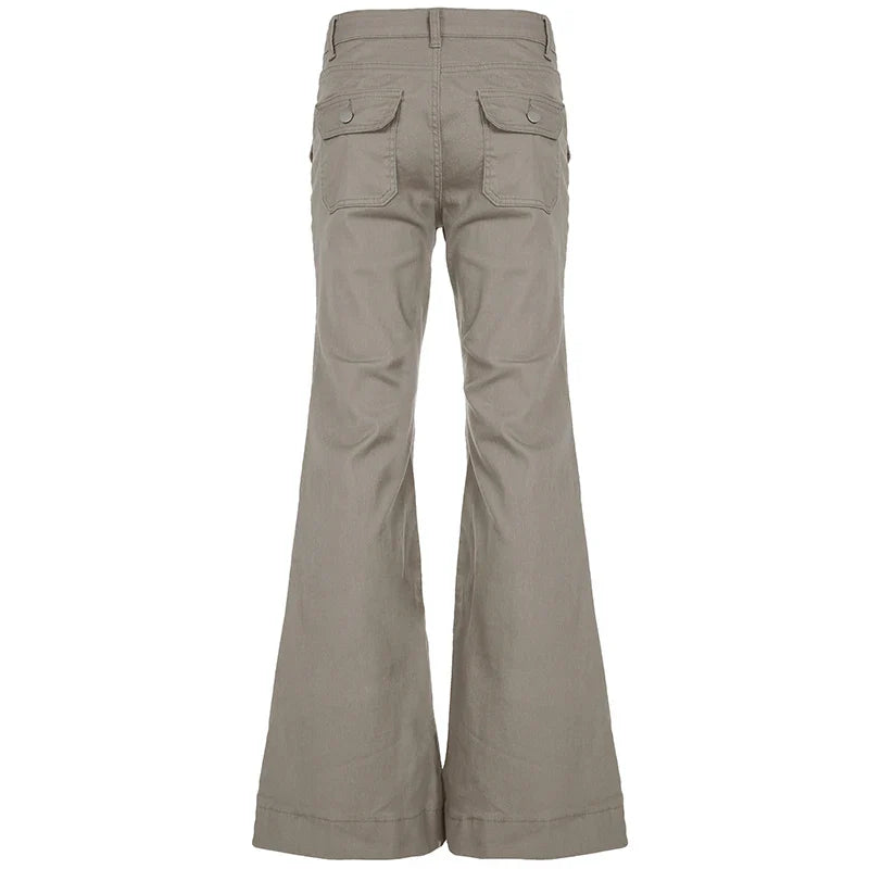 Slim Fit Simple Flared Pants High Causal England Style All-match Basic Jeans Classical Clothing