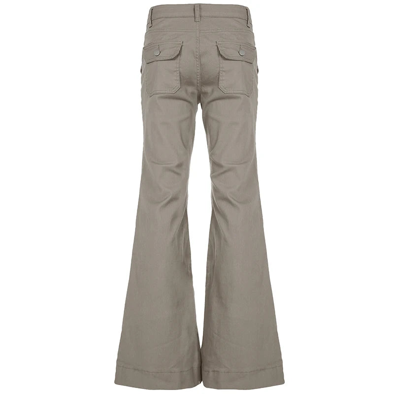 Slim Fit Simple Flared Pants High Causal England Style All-match Basic Jeans Classical Clothing