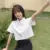 Oversize White Cropped Shirt Summer Short Sleeve Polo Neck Sweet Preppy Button Short Shirts Korean Female Blouses Blusa