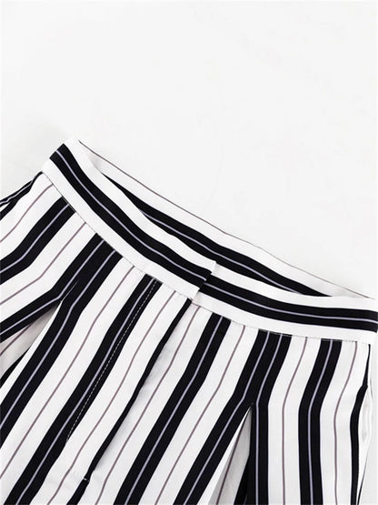 High Waist Zebra Printed Pants Loose Patchwork Wide Leg Trousers Contrast Pocket Flared Trousers