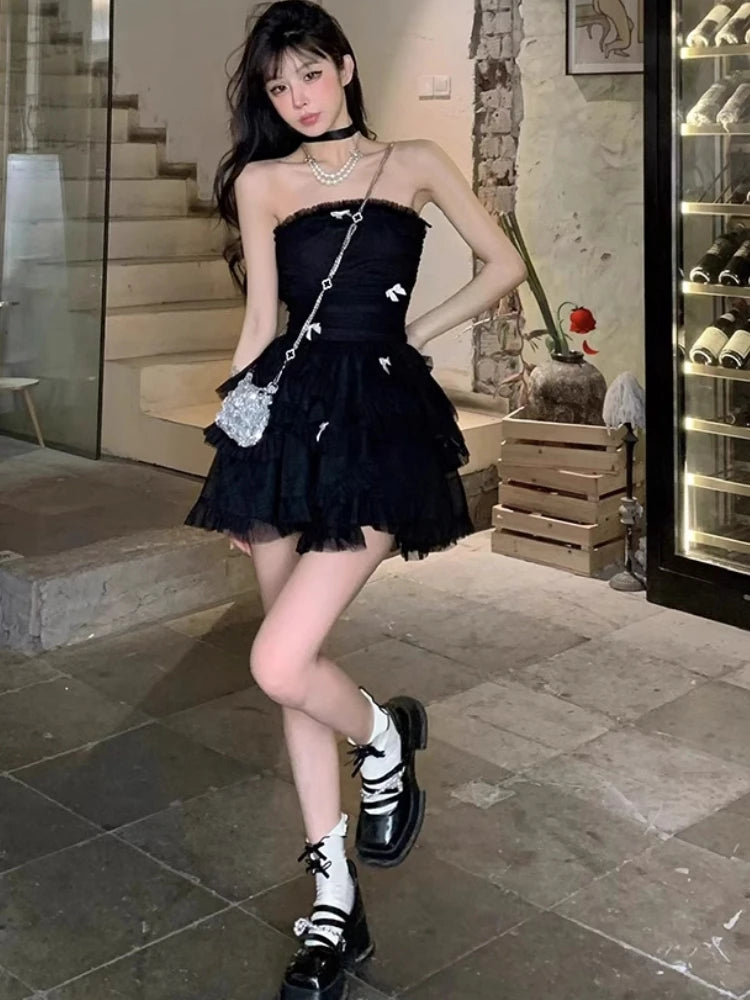 Princess Evening Party Prom Sleeveless Slim Mini Dress Aline Korean Spring Summer New Vestidos Mujer