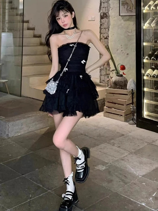 Princess Evening Party Prom Sleeveless Slim Mini Dress Aline Korean Spring Summer New Vestidos Mujer