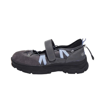 Retro Hook&loop Thick Bottom Sneakers Round Toe Sport Shoes Elastic Band Design Nonslip Tenis Femininos Shoes