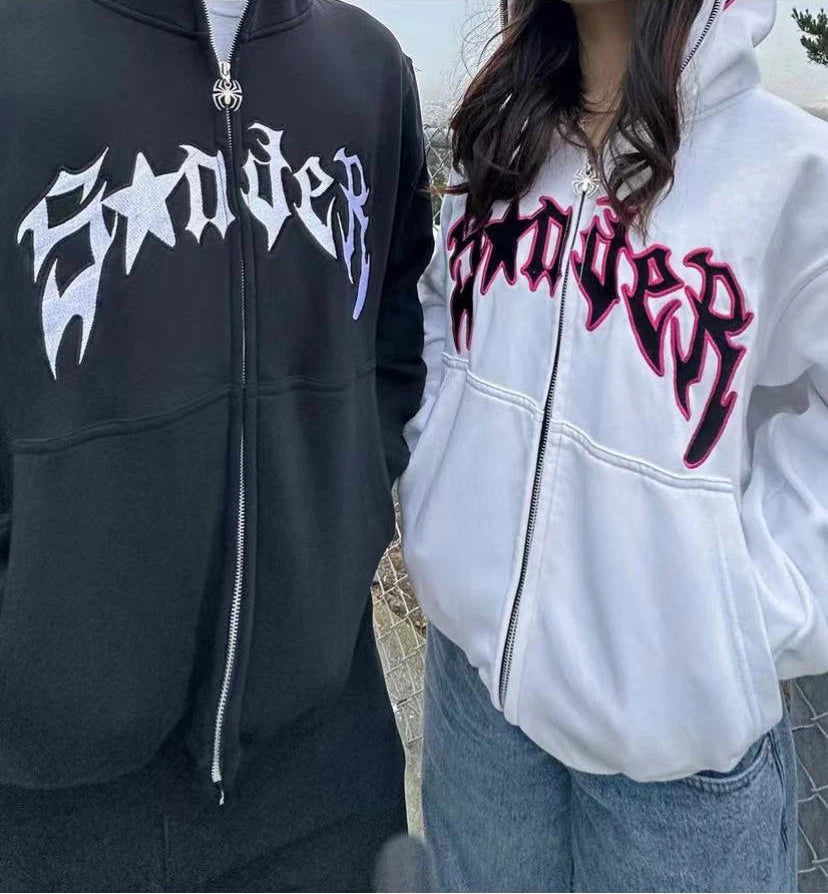 Y2k European Halloween Personalized ’s Hoodies and Hoodies Couples Large Spider Woman