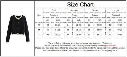 Patchwork Slim Sweater Cardigan for Woman Oneck Long Sleeve Single Breasted Sweaters Coat Allmatch Jumper