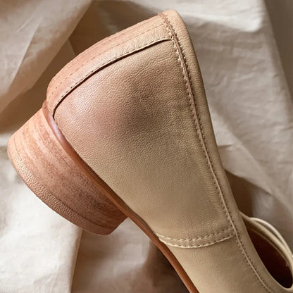 Genuine Leather Pleated Sqaure Toe Sliponn Ballet Flats Soft Comfortable Female Four Season Ballerianns Single Shoes