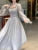 Autumn Princess Midi Dresses for Square Collar Flare Sleeve A-line Party Dress Slim Waist Korean One Piece Vestidos New
