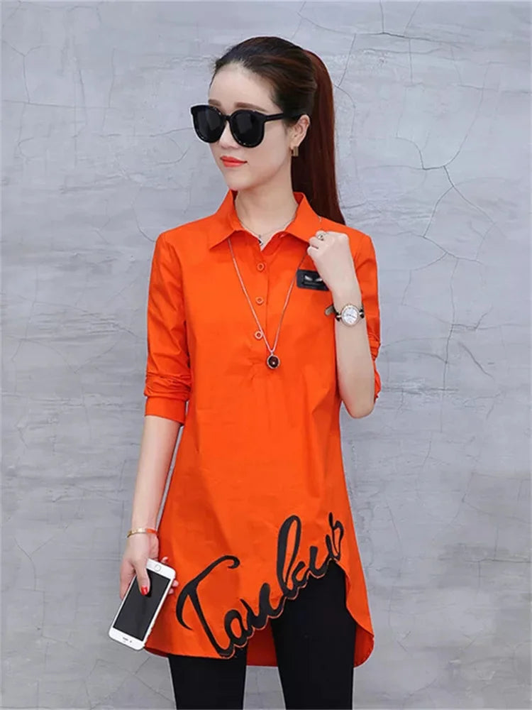 Shirts Long Sleeve Blouse ’s Embroidery Shirt Spring Wild Blouses Clothing Df2435