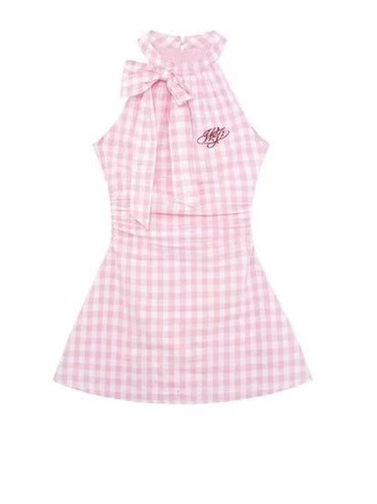 Summer Causal Sweet Plaid Mini Dress French Slim Party Dress Japanese Style Kawaii One Piece Dress