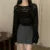 Hollow Out T-shirt Knit Sweater Loose Y2k T-shirt Crewneck Thin Sweater Autumn Pullovers