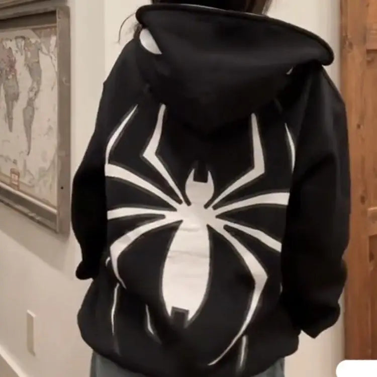 Y2k European Halloween Personalized ’s Hoodies and Hoodies Couples Large Spider Woman