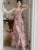 Printed Long Dresses for Mesh Spaghetti Strap Slim A-line Party Dress Summer Korean One Piece Vestido Mujer