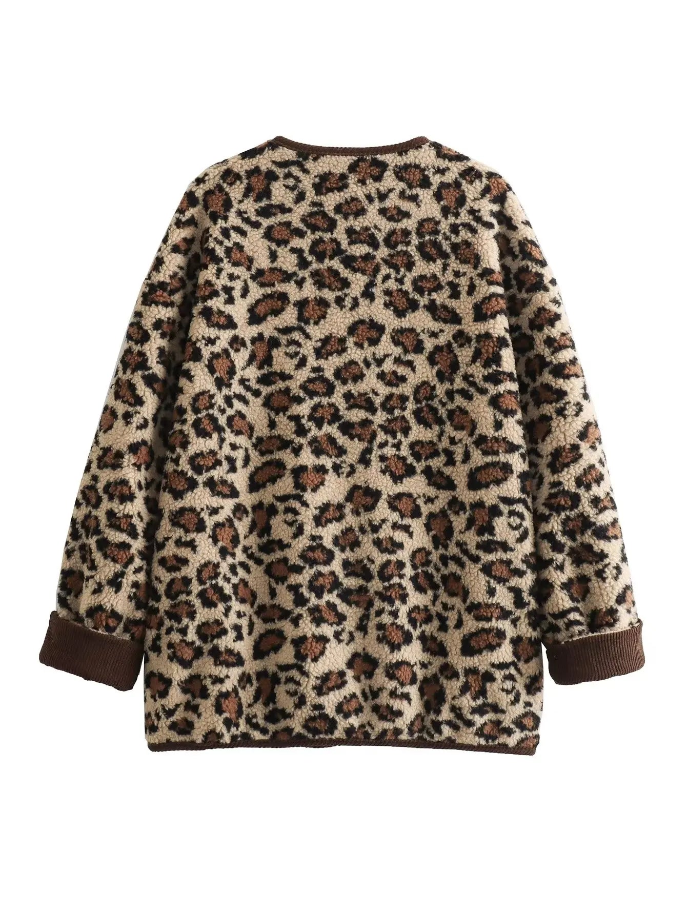 Jacket Winter Commuter Leopard-print Lamb Wool Jacket for Outwears