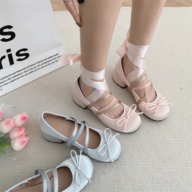 New Chunky Heels Lolita Pumps Shoes Mary Janes Shoes Spring Summer Autumn Comfy Dancing Shoes Pumps