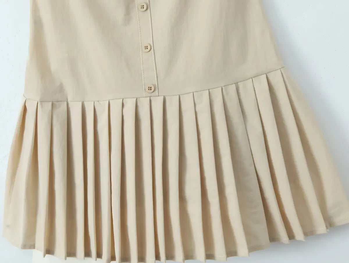 European and American Style New Slim Suspender Dress Fashionable Hot Girl Pleated Skirt