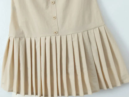 European and American Style New Slim Suspender Dress Fashionable Hot Girl Pleated Skirt