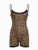 Sleeveless Skinny Leopard Rompers Contrast Lace Patchwork Camisole Bodys Rave Street Club Playsuit