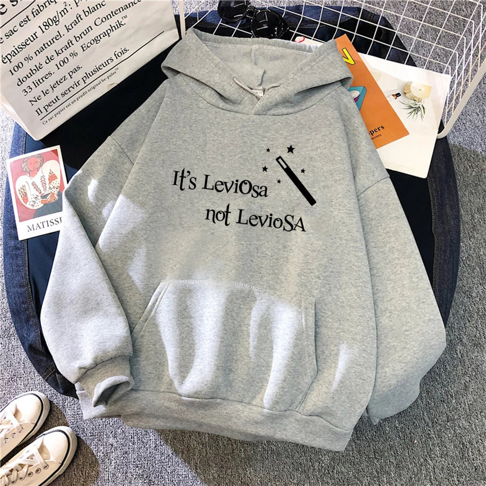Hipster Sweatshirts It’s Leviosa Magic Hoodie Funny Sportswear Loose Oversize Clothing Soft Tops Female