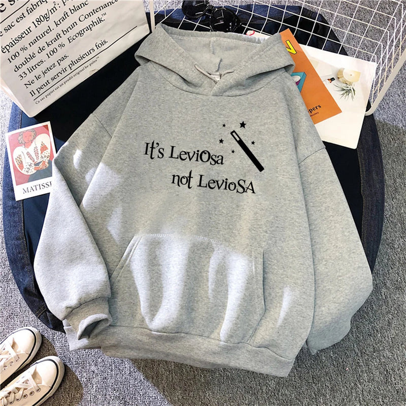 Hipster Sweatshirts It’s Leviosa Magic Hoodie Funny Sportswear Loose Oversize Clothing Soft Tops Female