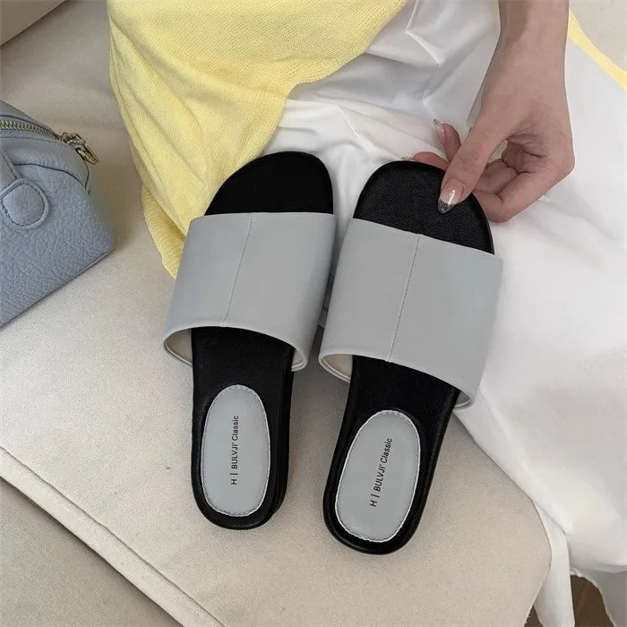 Shoes Slippers Soft Loafers Slides Summer Clogs Woman Comfort Rubber Silver Flat Beach Concise Shoes Silver ' Slip