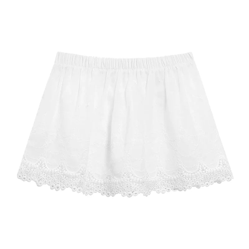 Hollow Seethrough Aline Skirt Spring New High Waist Color All Match Mini Skirt