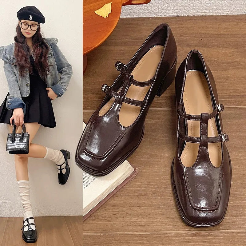 New Spring Leather Shoes Pointed Toe Pumps High Heels Slipon Loafers Shoes for Shoes