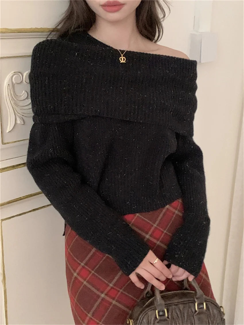 Minimalist Pullovers Sweaters Gentle Spring Slim Knitted Daily Office Lady