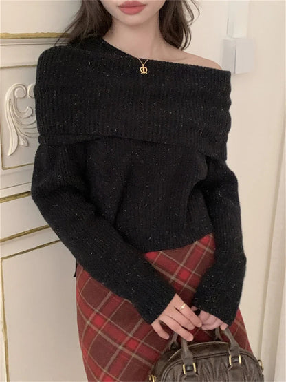 Minimalist Pullovers Sweaters Gentle Spring Slim Knitted Daily Office Lady