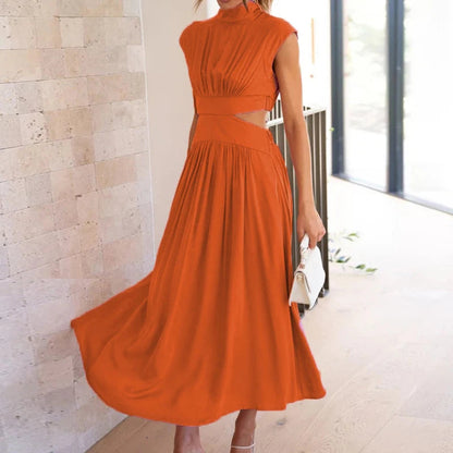 Cut Out Party Long Dress Summer Robe Loose Sleeveless Dress Aline Open Waist Y2k Dresses