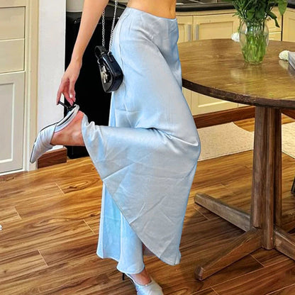 Maxi Skirt New Sweet Summer Zipper Slim Maxi Skirt Club Party Versatile Skirt