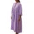 Beach Party Dress Summer Color Round Neck Tie Front Puff 3/4 Sleeve Loose Midi Dress Vacation Dresses