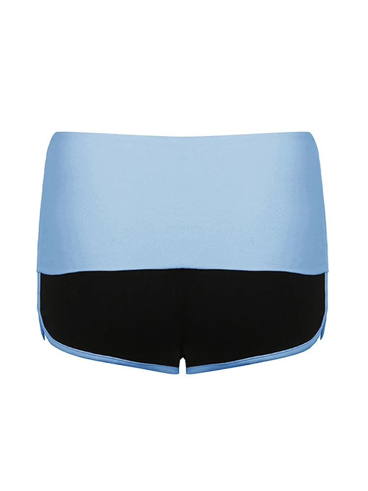 Contrast Pachwork Slim Shorts