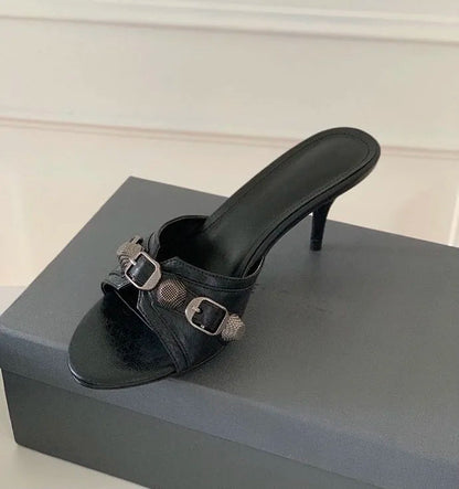 New Brand Shoes Black High Heels Sharp Pointed Suede Pumps Shallow Mouth Etiquette Shoes Mujer Zapatos