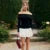 Folds Mini Dress Female One-shoulder Contrast Color Patchwork Long Sleeves Dress Slim Party Club Dresses