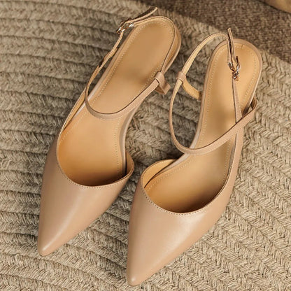Genuine Leather Thin High Heel Pointed Toe Ankle Strap Summer Pumps Evening Dress Sandals Shoes for