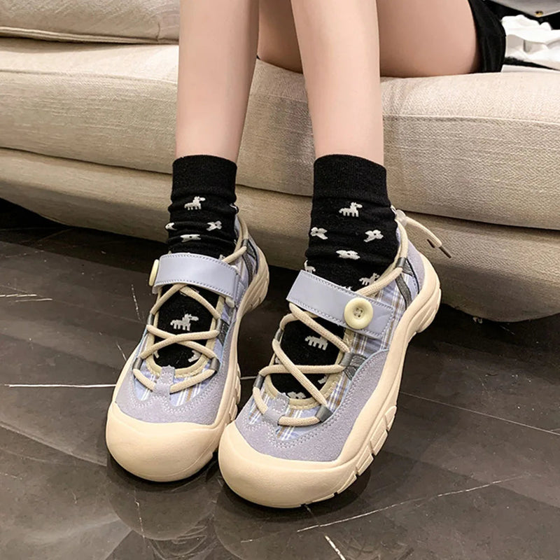 Spring Summer Pumps Mary Janes Wedges Shoeslace Sweet Lolita Pumps for Trend Shoes