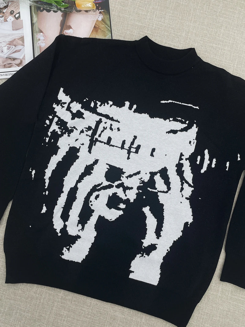 Temperament Commuter Style Pullover Sweater for ’s Autumn and Winter New Loose All-match Crew-neck Knitwear