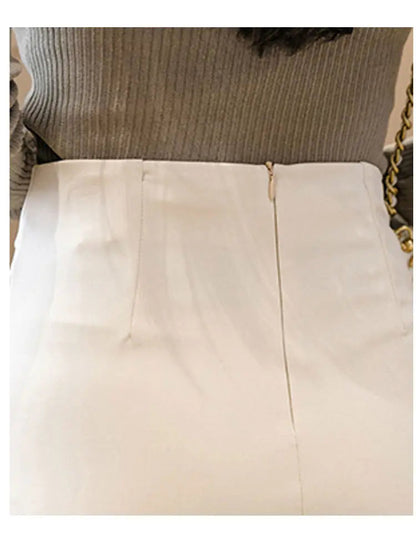 High Waist Slim Folds Skirts Womne Spring Summer Autumn Split Package Hip Long Skirt Office Lady Black Midi Skirts