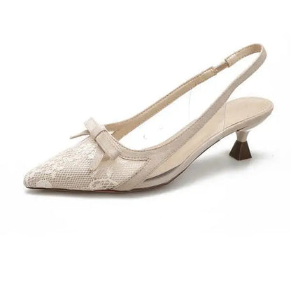 Sandals Clear Heels Pvc Shoes Lace Denim Summer Med Breathable Suit Female Beige Plastic Pointed Medium Low Ne