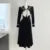 Lapel Midi Dresses for Bow Long Sleeve Birthday Party Dress A-line Autumn New Korean Vestido Mujer