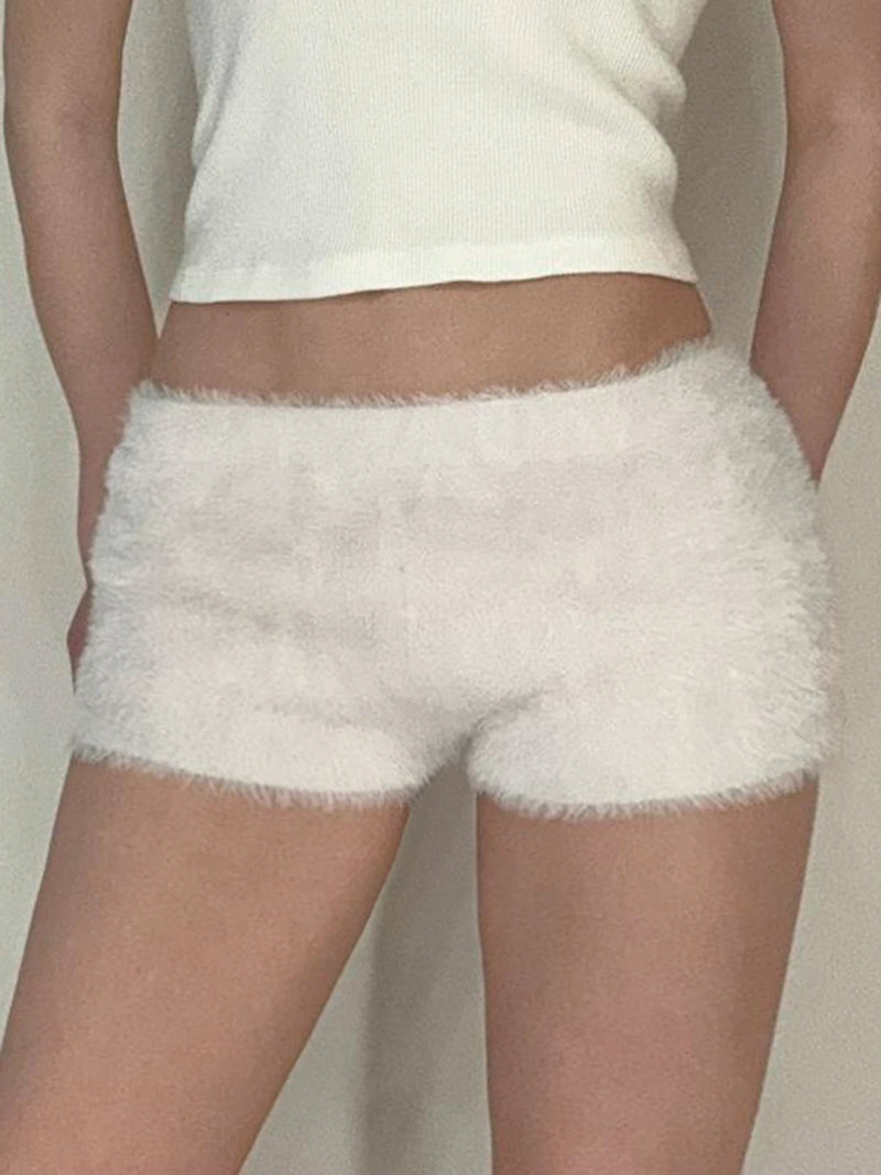 Exquisite Faux Fur Soft Simple New ��s Short Warm Fluffy Mini Pants