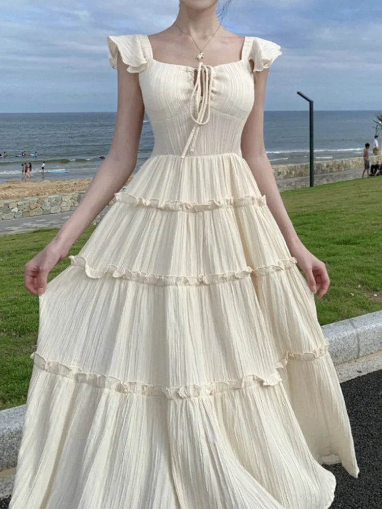 Summer Midi Dress Aline Beach Holiday Party Clothes Female Long Robe Vestidos Clothes New