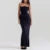 Pleat Strapless Long Dresses Sleeveless Backless Hip Package Lace-up Party Dress Lady New Christmas Cocktail Gowns